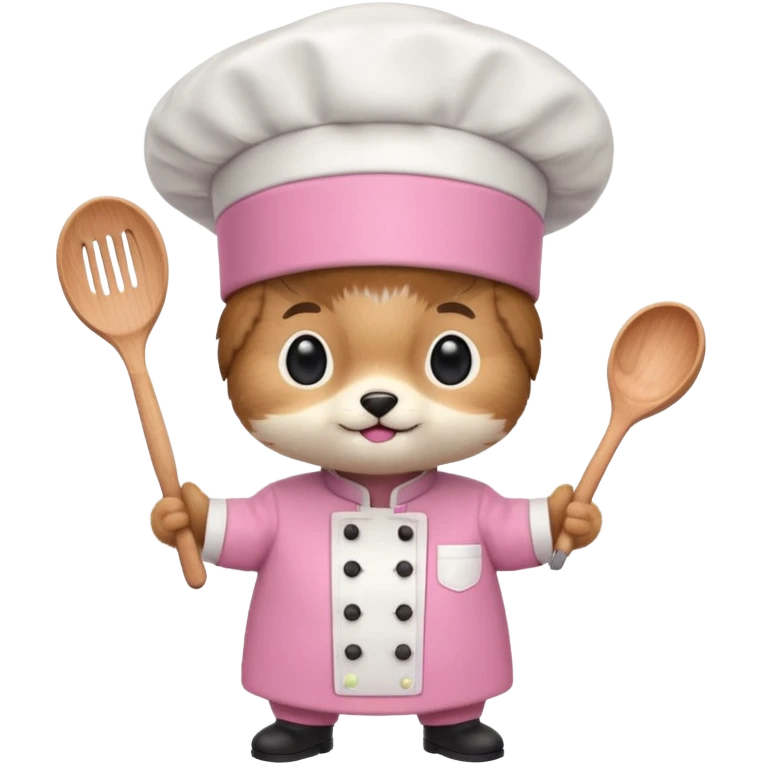 animal with pink chef costume emoji