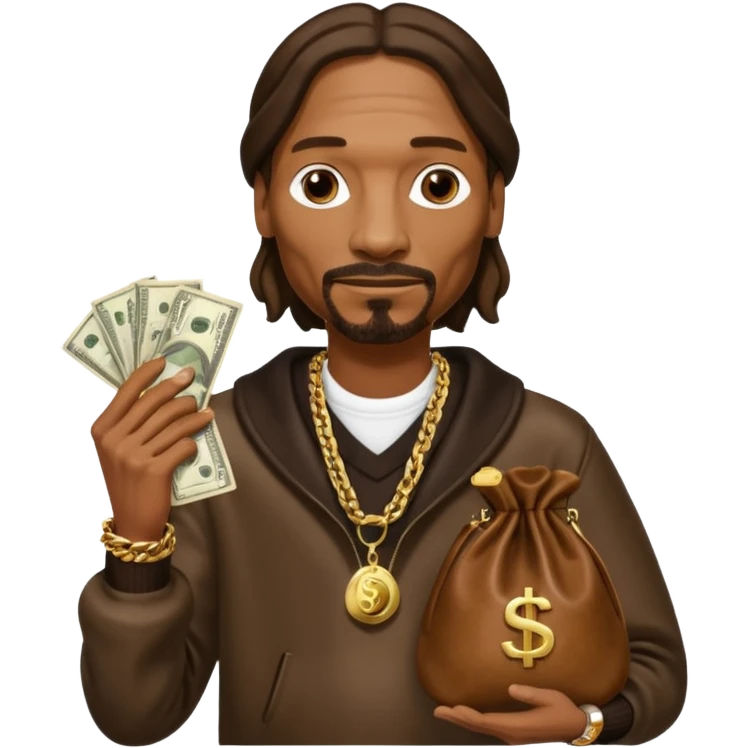 Snoop Dogg holding money bag emoji