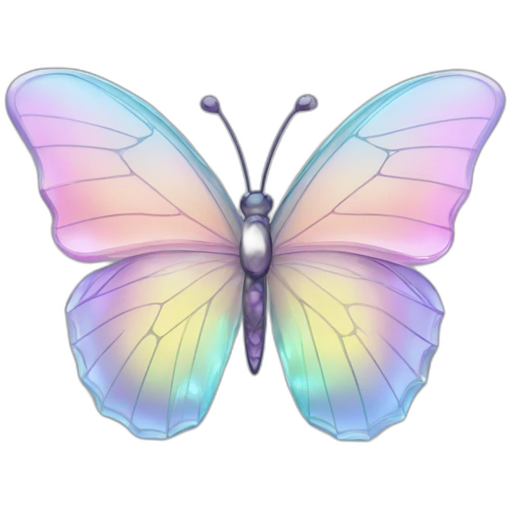 Pastel iridescent glass crystal butterfly emoji