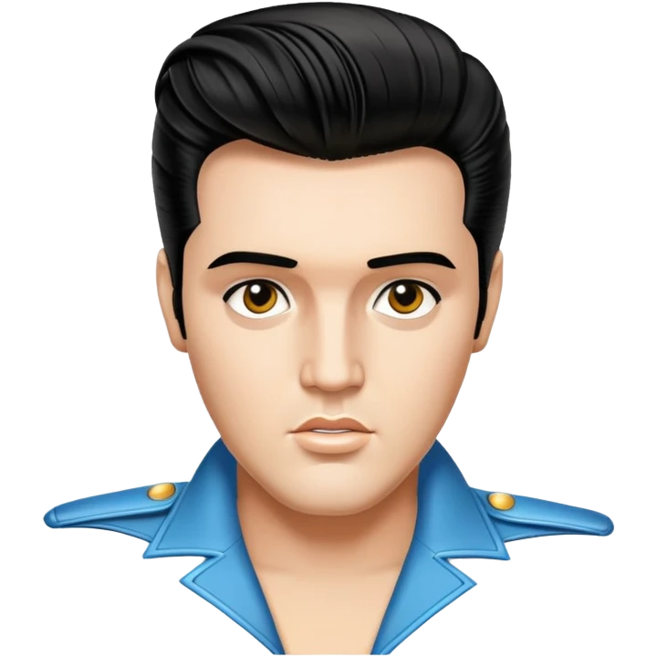 Elvis Presley with pompadour hairstyle, chest and up portrait emoji