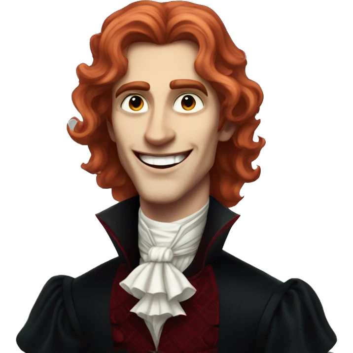 smiling man vampire lestat de lioncourt portrait with red hair emoji