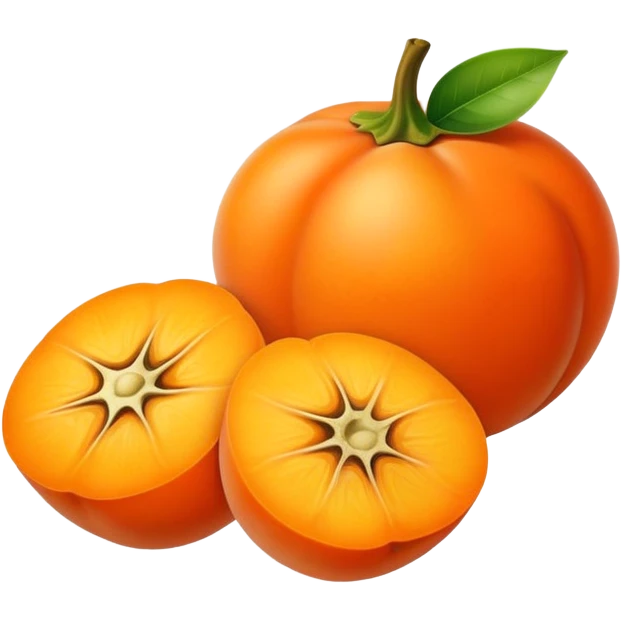 Persimmon fresh ginger  emoji
