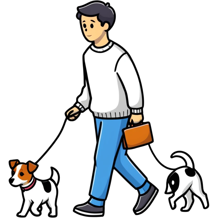 a man walking a Jack Russell Terrier emoji