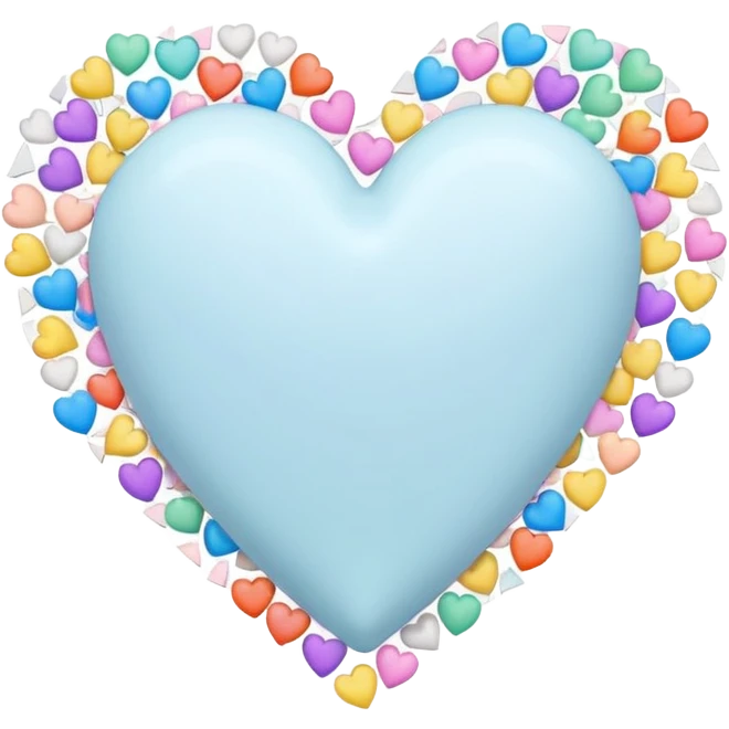 white heart with a pastel confetti emoji