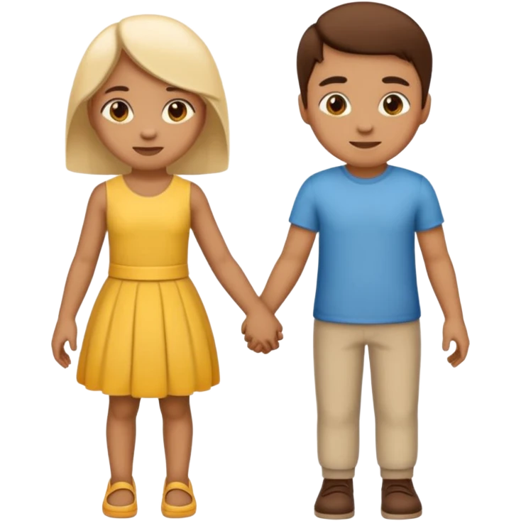 create an emoji of enivya and akrow holding hands emoji