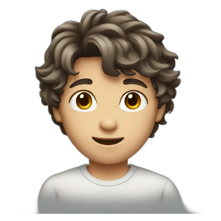 Medium hair boy emoji