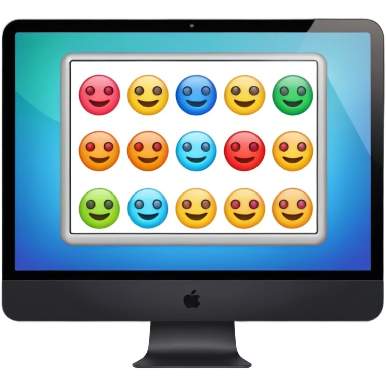 educational software, computer screen emoji