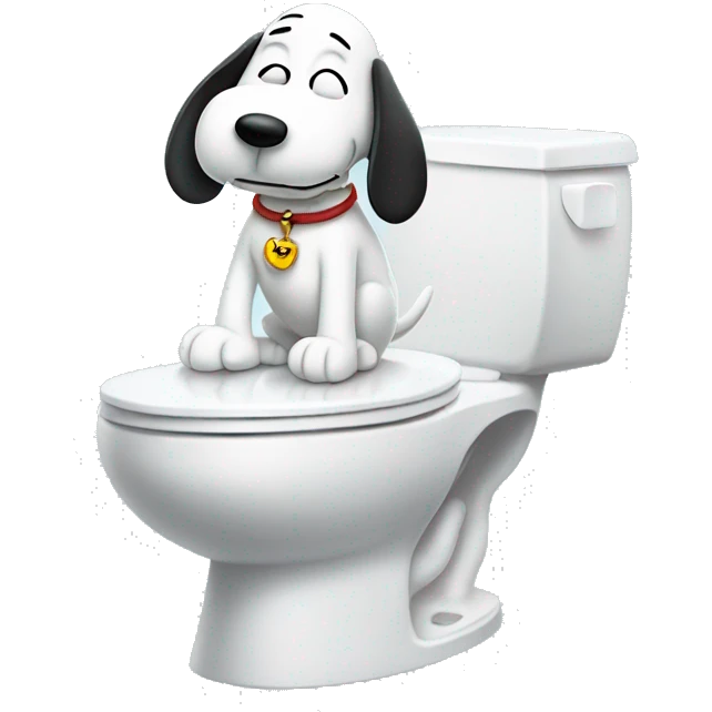 snoopy sitting on toilet emoji
