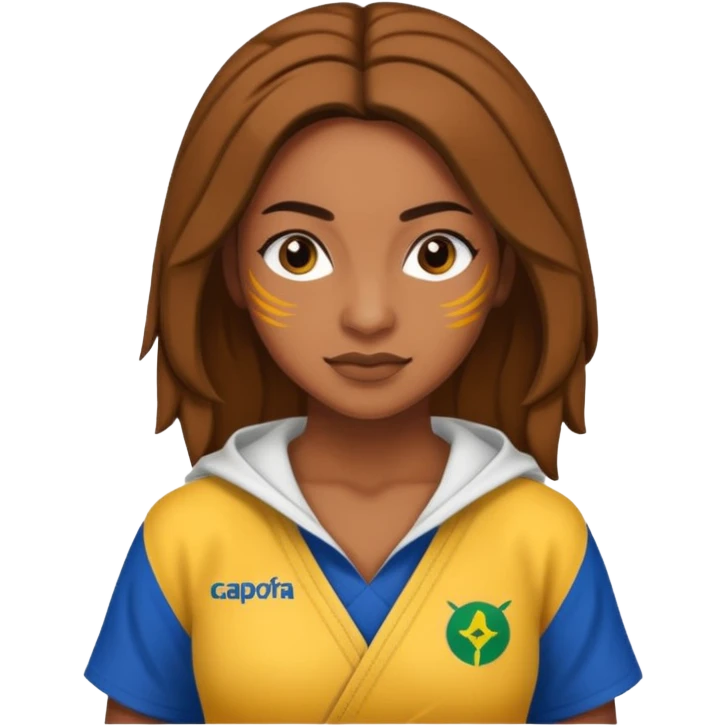 Mulher com roupa de capoeira emoji