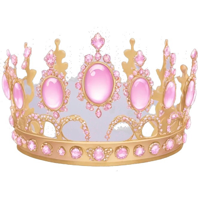 Royal tiara with pale pink jewels emoji