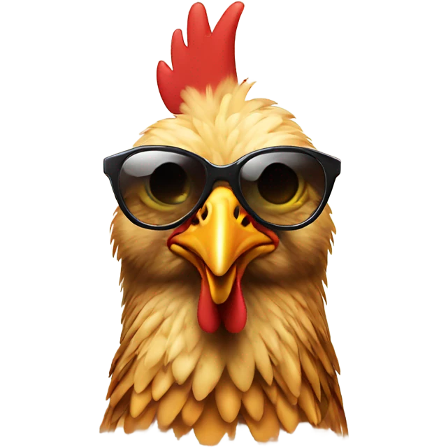 Chicken wearing sunglasses emoji