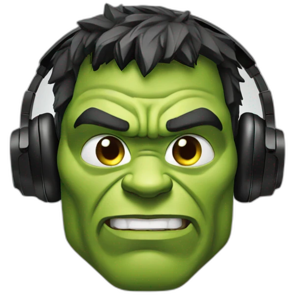 hulk wearing headphones emoji