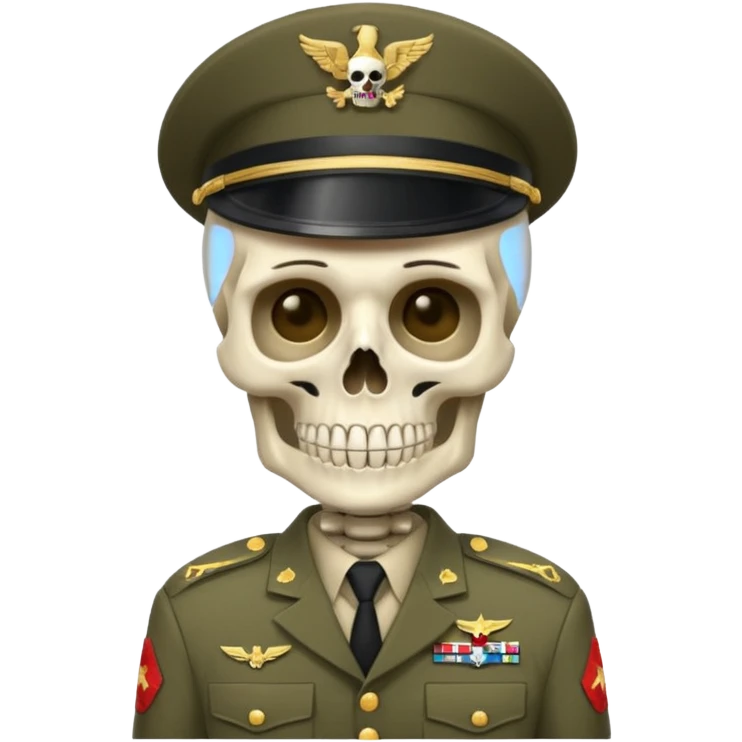 skeleton in army uniformm  emoji