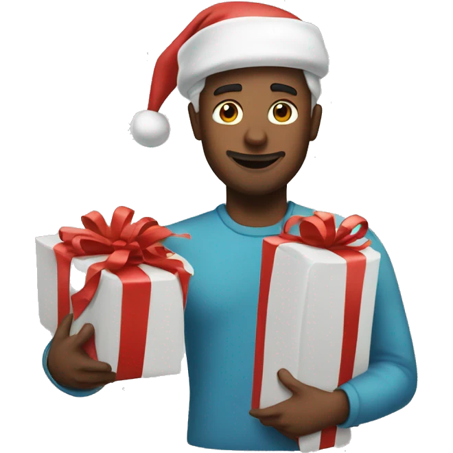 man with gift wrapping  emoji