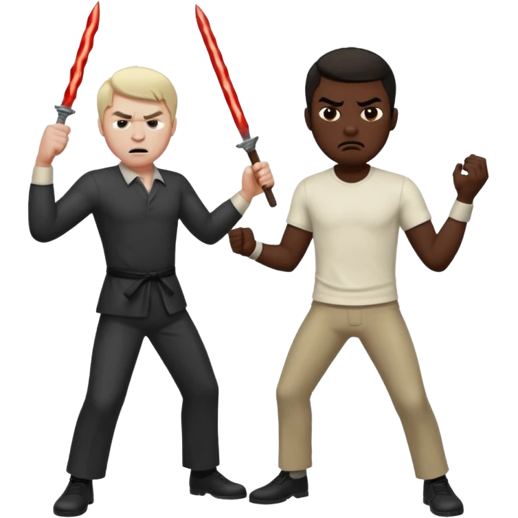 Un homme blanc qui fouette un homme noir emoji