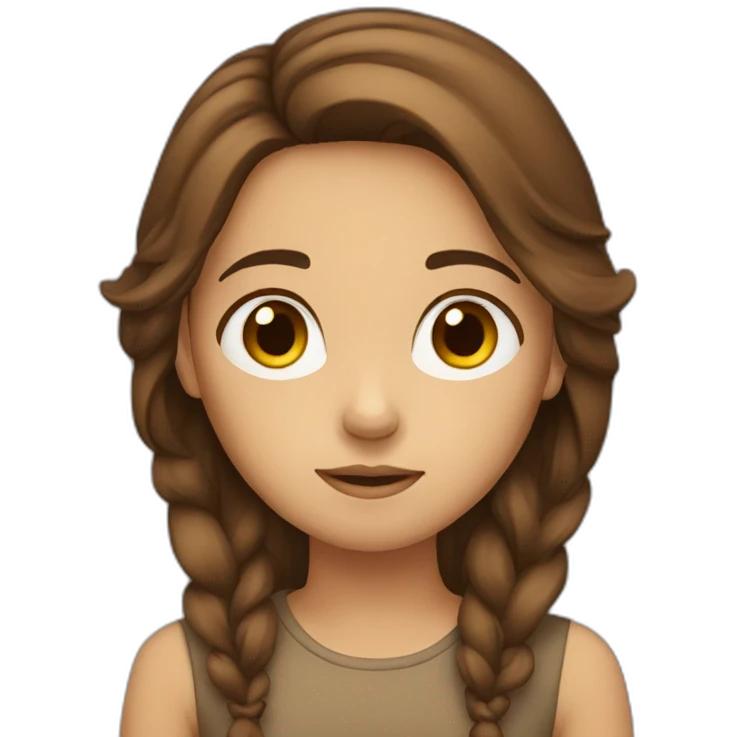 brown haired girl thinking emoji