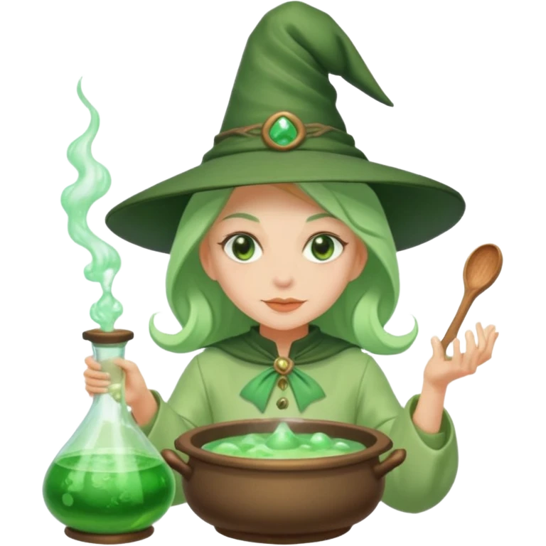 green witch cooking potion emoji