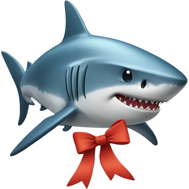 shark with bow emoji