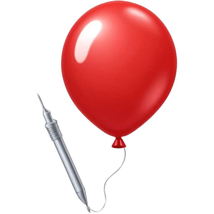 Red balloon being popped by a needle emoji