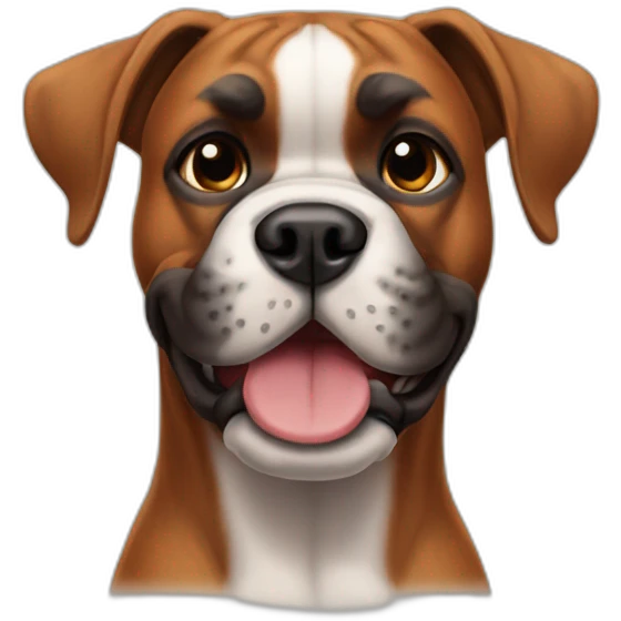 Boxer dog winking emoji