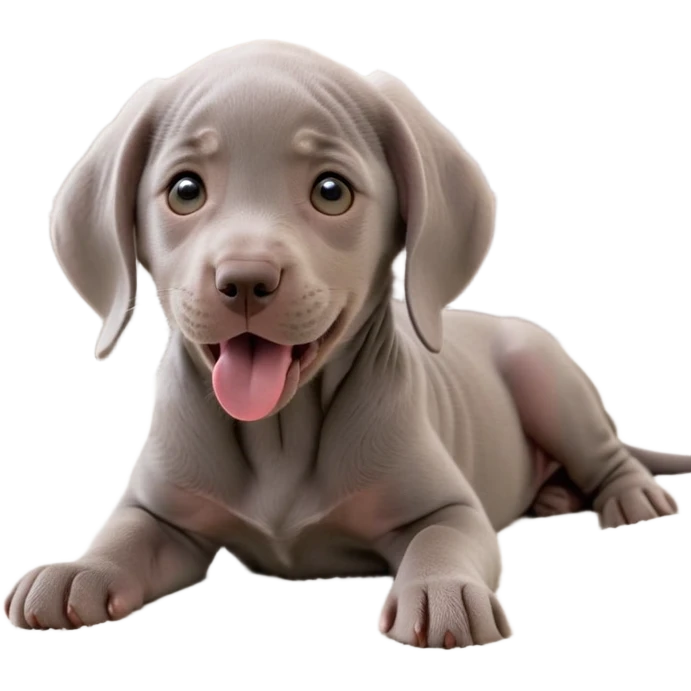cinematic-cute-yawning-weimaraner puppy-portrait-emoji,-head-tilted-slightly-with-a-dramatic,-wide-open-yawn,-revealing-a-sleek grey fur-with-a-subtle-shimmer,-floppy-ears-slightly-drooping,-round-brown-eyes-barely-open-in-drowsy emoji
