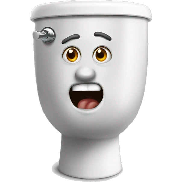A crazy skibidi head coming out of a toilet emoji