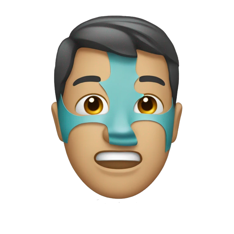 un émoji qui pleure ayant un masque qui sourit emoji