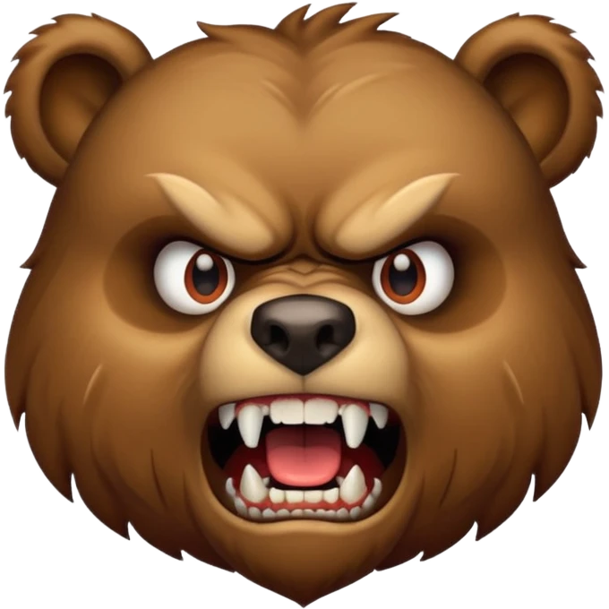 Angry bear head emoji