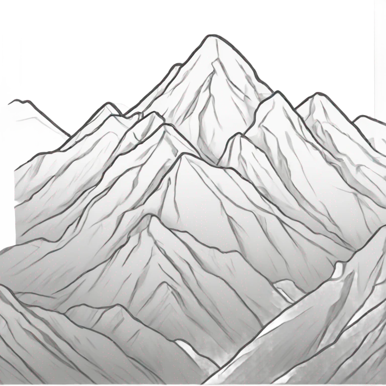 Mountains lineart emoji