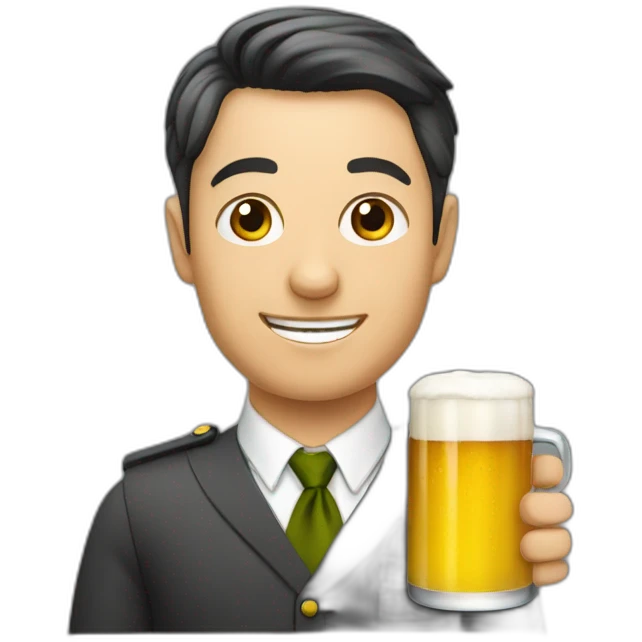 An employee of the Ministry of Education with beer emoji