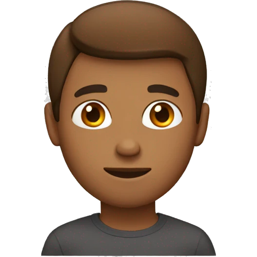 Skinny guy with straight hair.Brown skin tone emoji