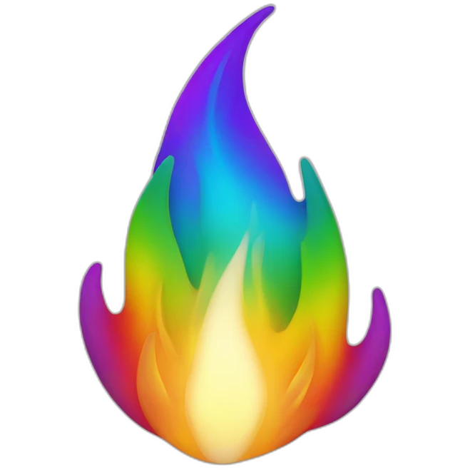 Rainbow flame emoji