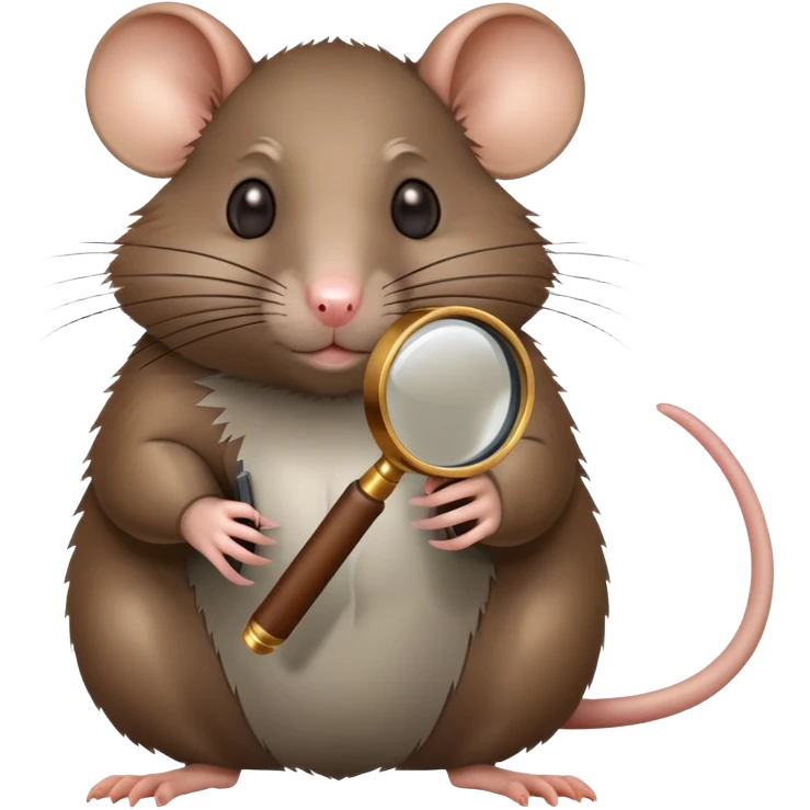 rat with magnifier emoji