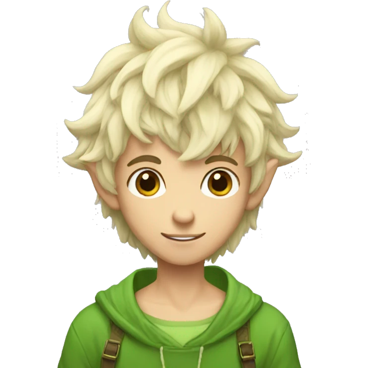 a twink elf with fluffy gamer hair emoji