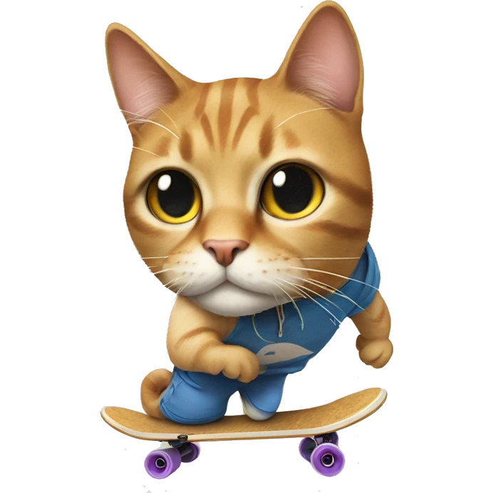 a cool cat on skateboard emoji
