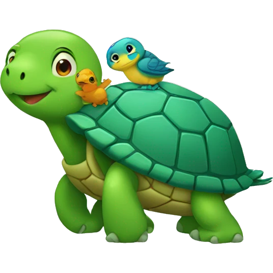 turtle hugging bird emoji