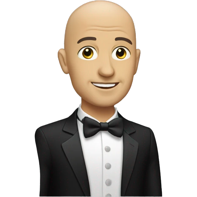 Bald man in black tux  emoji