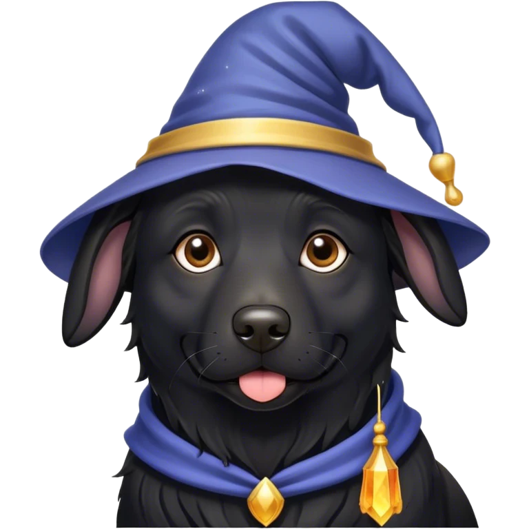 black dog Wizard emoji