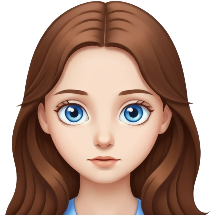 A delicate girl with long hair and big eyes emoji