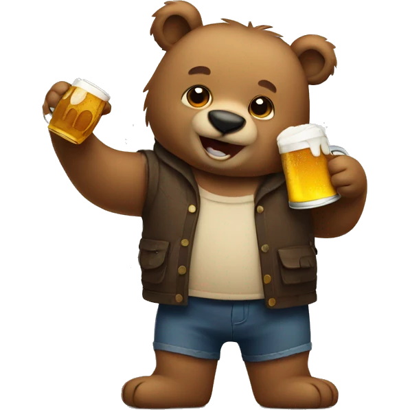 Bear holding beer emoji