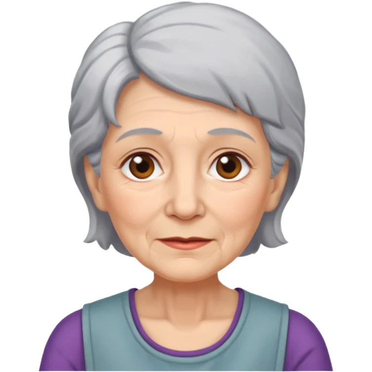Old Women In Sleeveless, hair emoji
