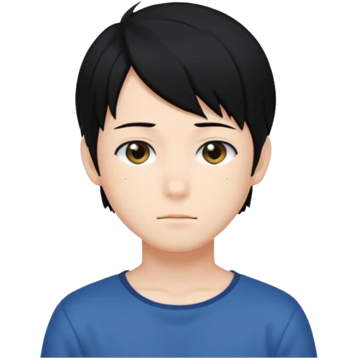 Naruto Anime style boy head no band head emoji