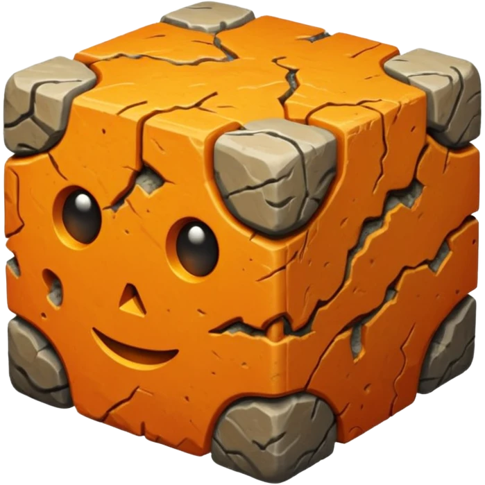 american-orange-intricate-stone-age-rocky-cube-shaped emoji