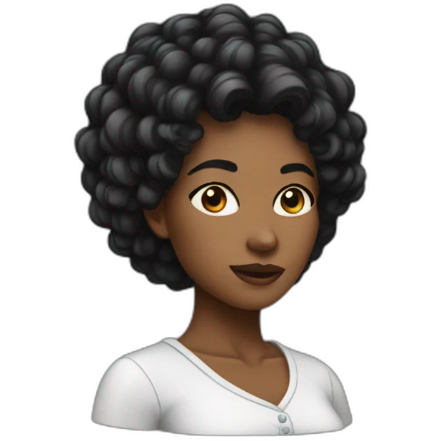 femme noire cheveux crépus  emoji