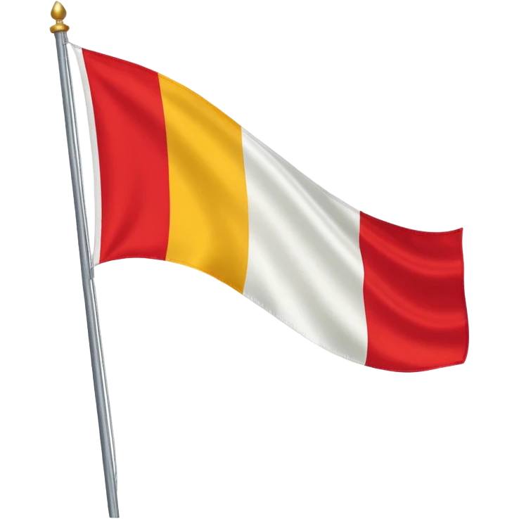 Red, white, and golden yellow tricolour flag inspired by the flag of Italy emoji