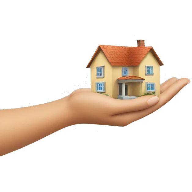 hand holding a house emoji