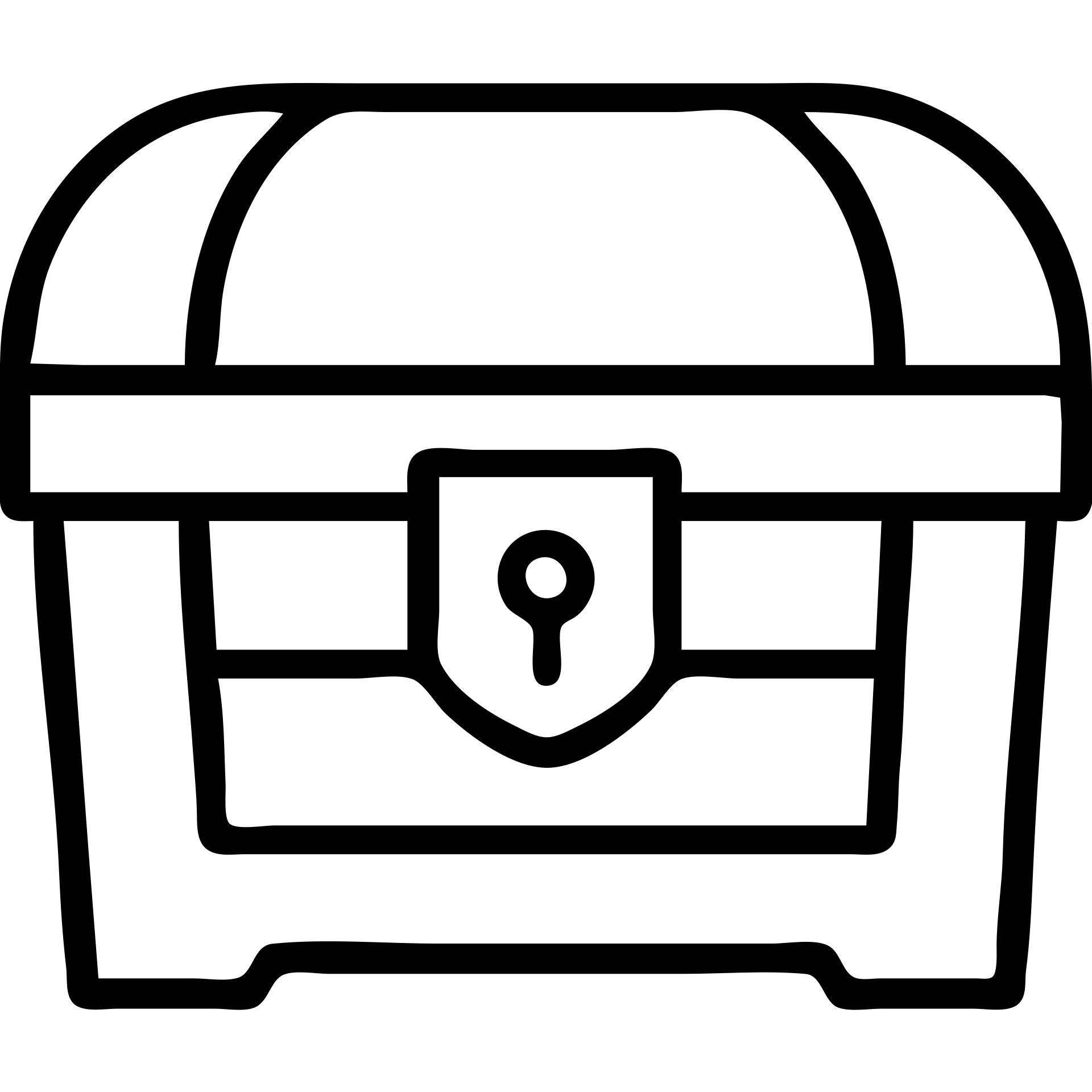 An outlined red medieval treasure chest from an RPG game emoji