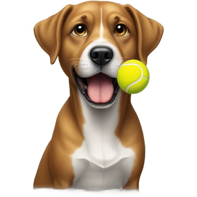 Dog with a tennis ball  emoji