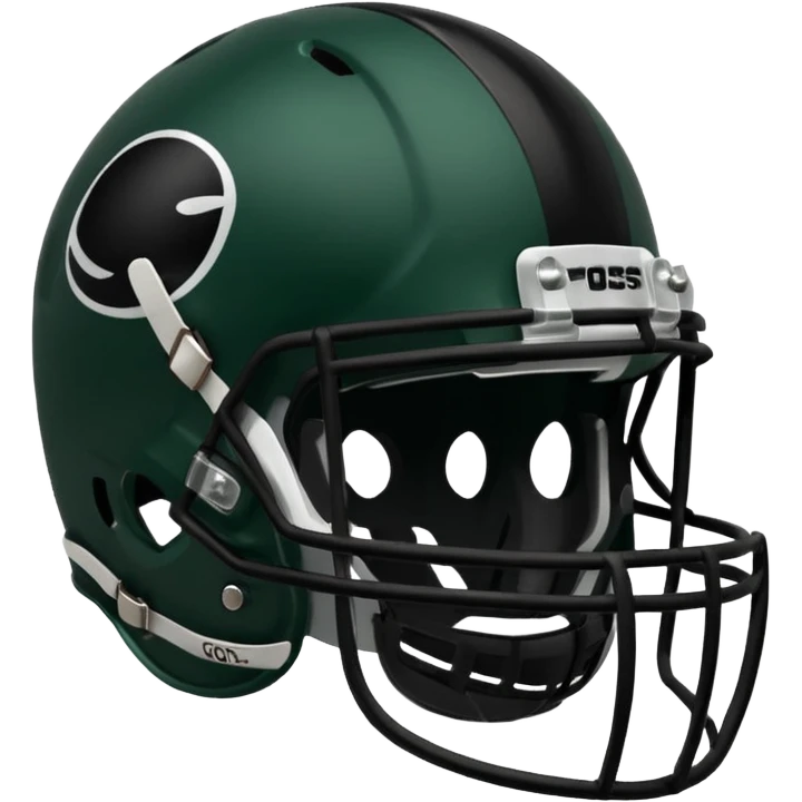 College football player helmet in dark green color ( black player ) emoji