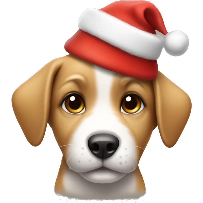 puppy with santa hat emoji